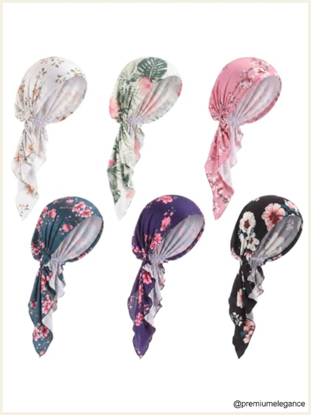 Pre Tied Ruffle Head Scarf for Women Chemo Turban Hat